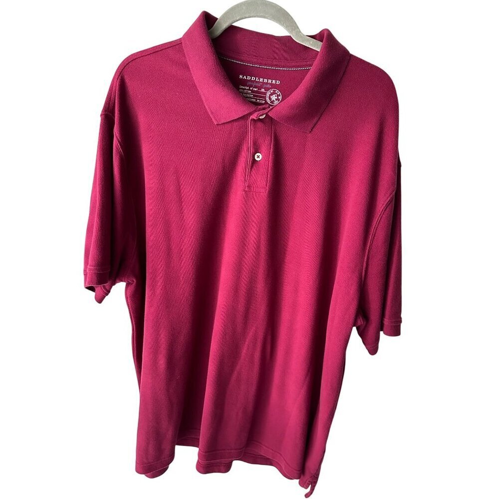 Saddlebred Maroon Burgundy Polo Shirt Mens Size XXL
